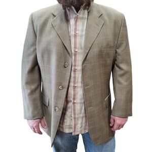 Vintage 90s PAVONE Italy Wool Blazer 46R Zignone 110s Power Dressing Career